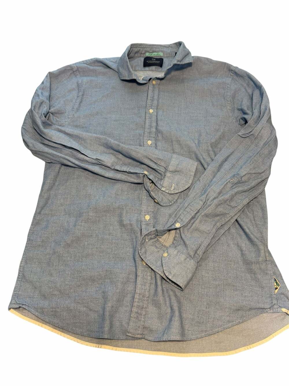 Scotch & Soda Amsterdam Couture Blue Long Sleeve Button-Up Shirt XXL